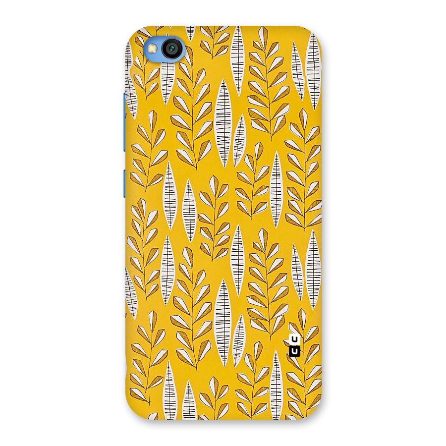 Yellow Leaf Pattern Back Case for Redmi Go