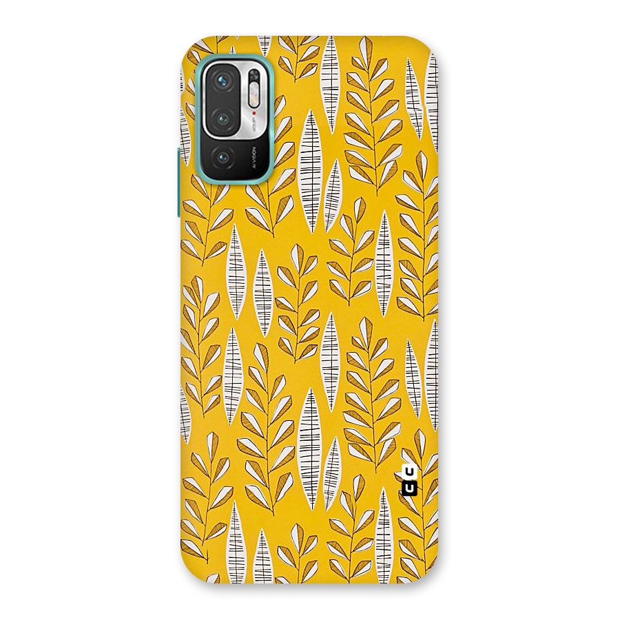 Yellow Leaf Pattern Back Case for Redmi Note 10T 5G