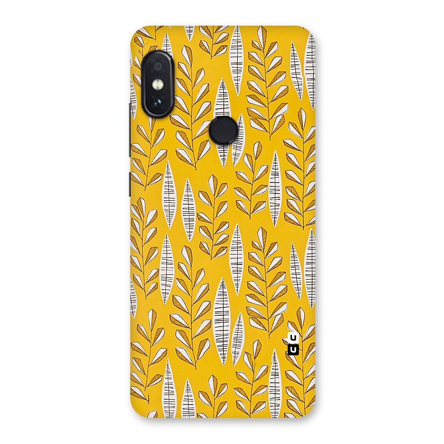 Yellow Leaf Pattern Back Case for Redmi Note 5 Pro