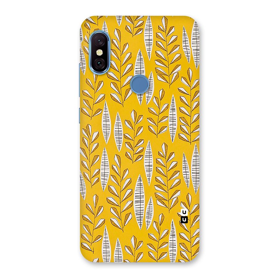 Yellow Leaf Pattern Back Case for Redmi Note 6 Pro