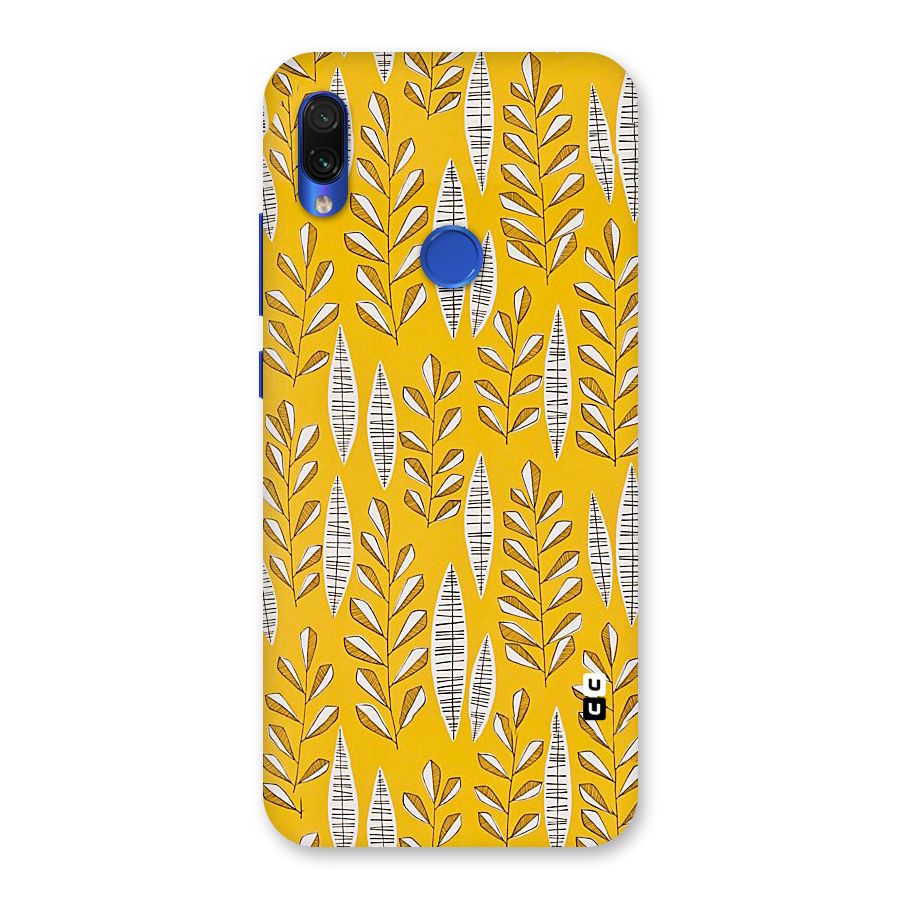 Yellow Leaf Pattern Back Case for Redmi Note 7S