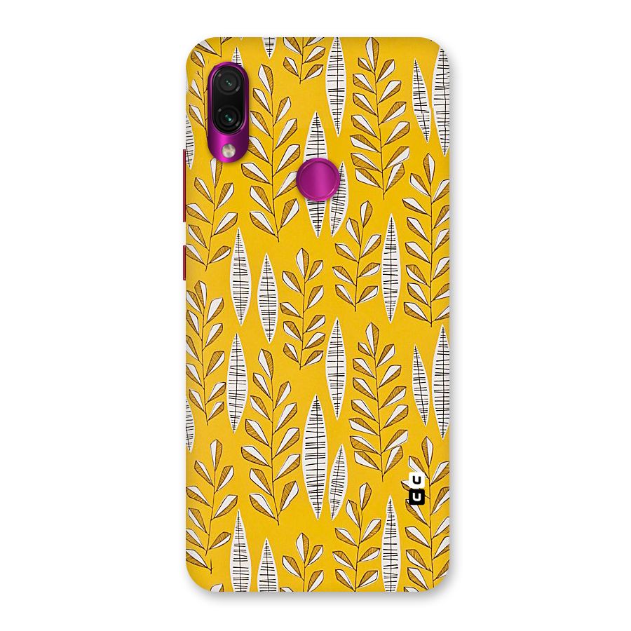 Yellow Leaf Pattern Back Case for Redmi Note 7 Pro