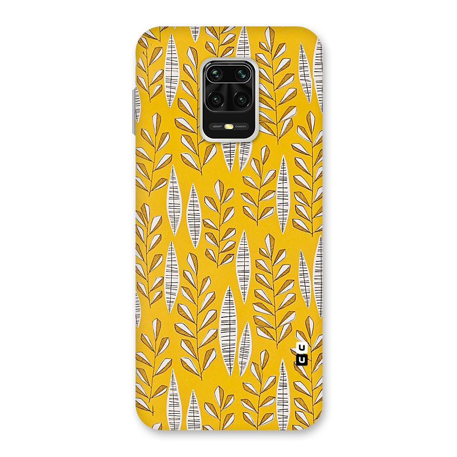 Yellow Leaf Pattern Back Case for Redmi Note 9 Pro