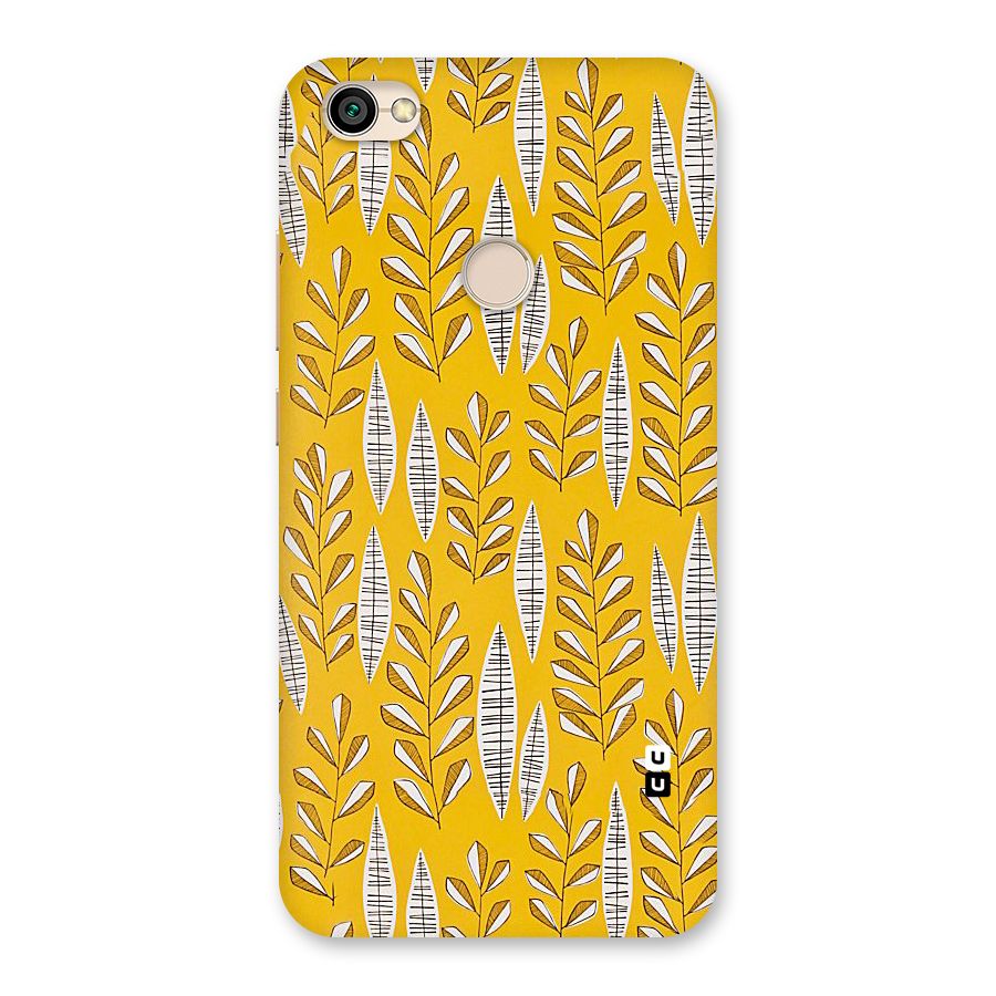 Yellow Leaf Pattern Back Case for Redmi Y1 2017