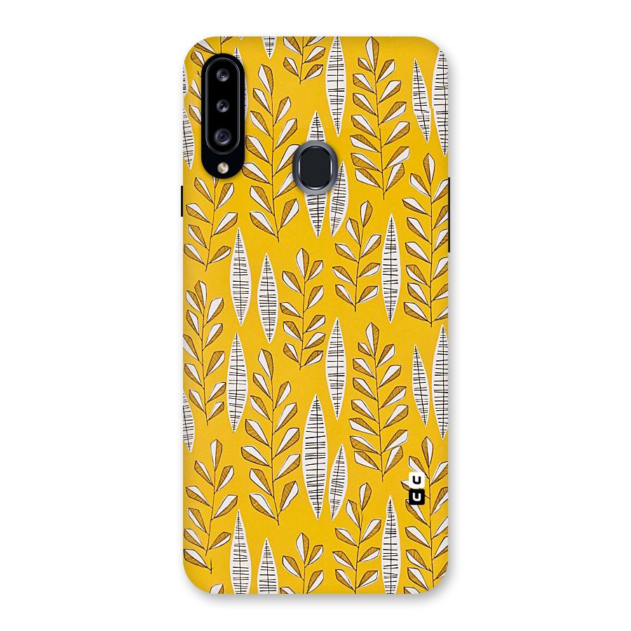 Yellow Leaf Pattern Back Case for Samsung Galaxy A20s