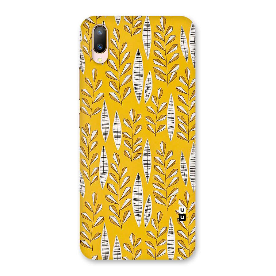 Yellow Leaf Pattern Back Case for Vivo V11 Pro