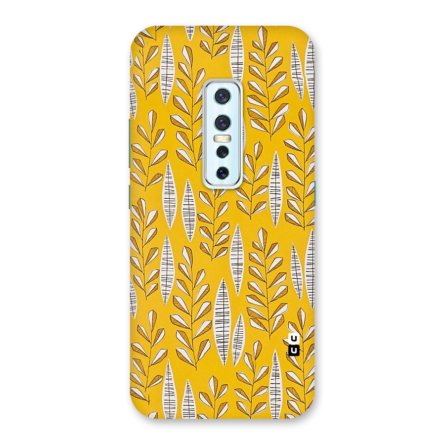 Yellow Leaf Pattern Back Case for Vivo V17 Pro