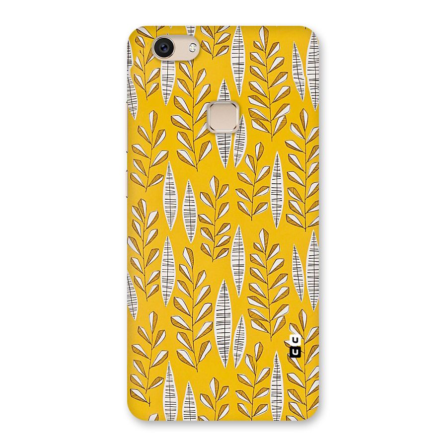 Yellow Leaf Pattern Back Case for Vivo V7