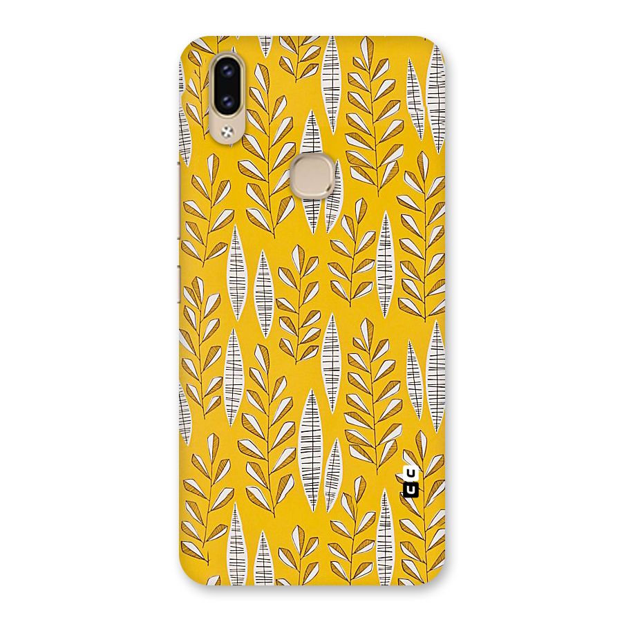 Yellow Leaf Pattern Back Case for Vivo V9 Youth