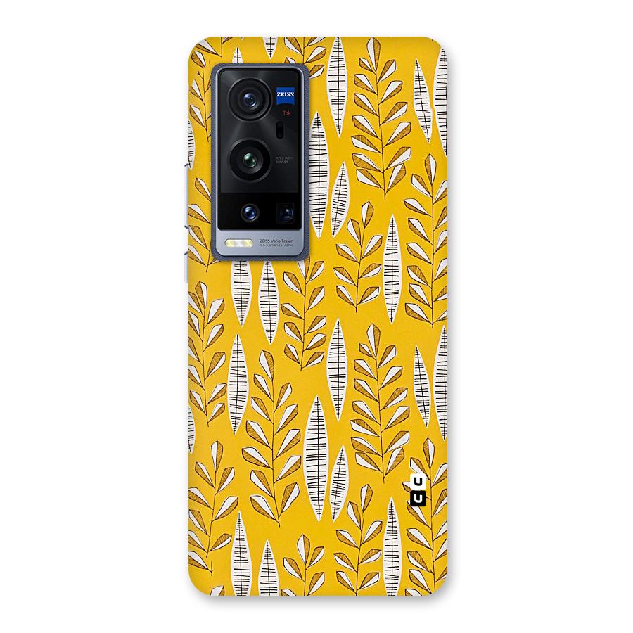 Yellow Leaf Pattern Back Case for Vivo X60 Pro Plus