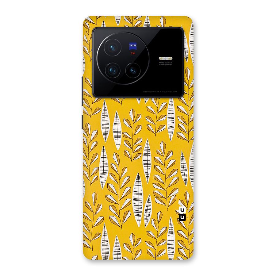 Yellow Leaf Pattern Back Case for Vivo X80