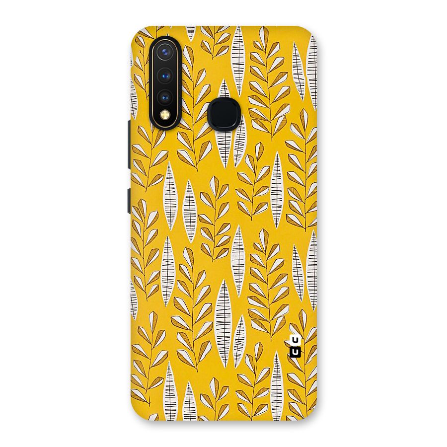 Yellow Leaf Pattern Back Case for Vivo Y19