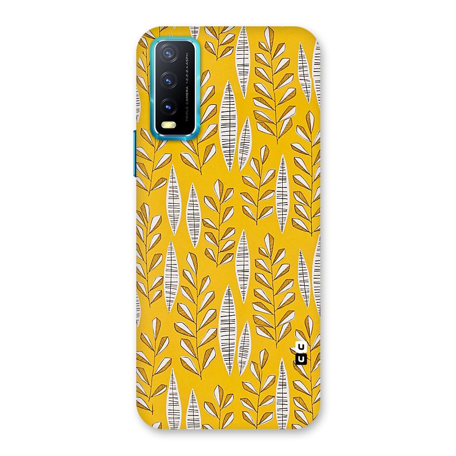 Yellow Leaf Pattern Back Case for Vivo Y20