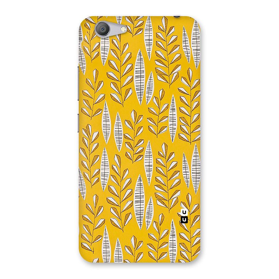 Yellow Leaf Pattern Back Case for Vivo Y53