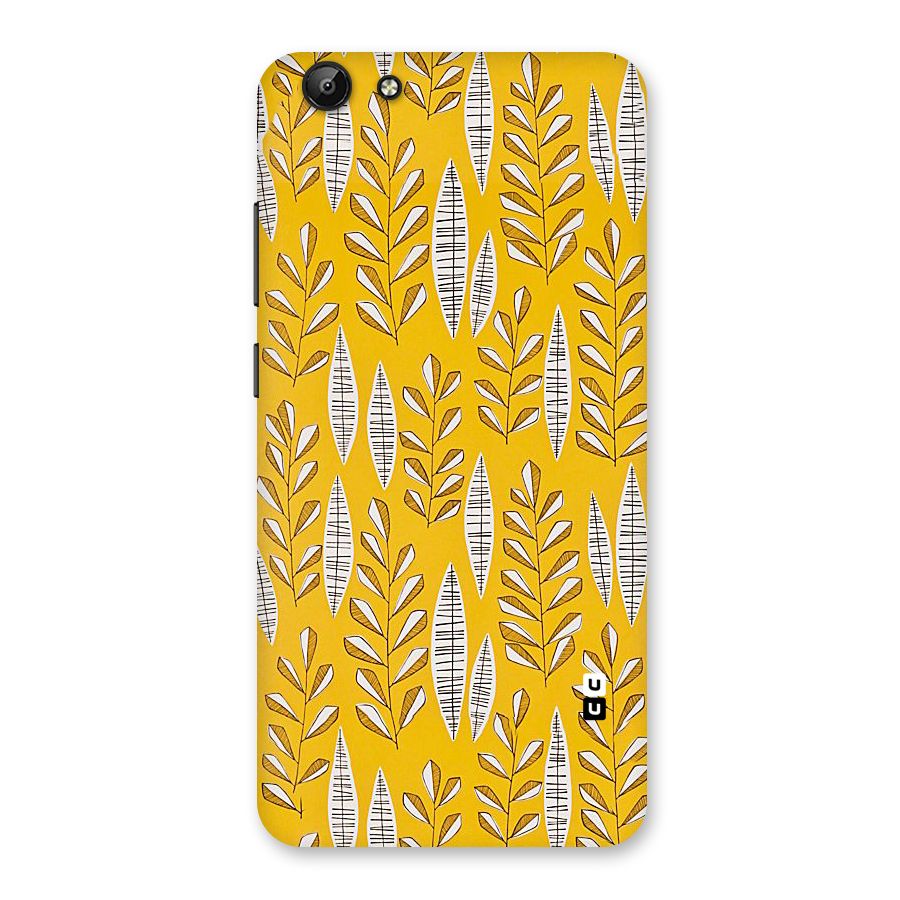 Yellow Leaf Pattern Back Case for Vivo Y69