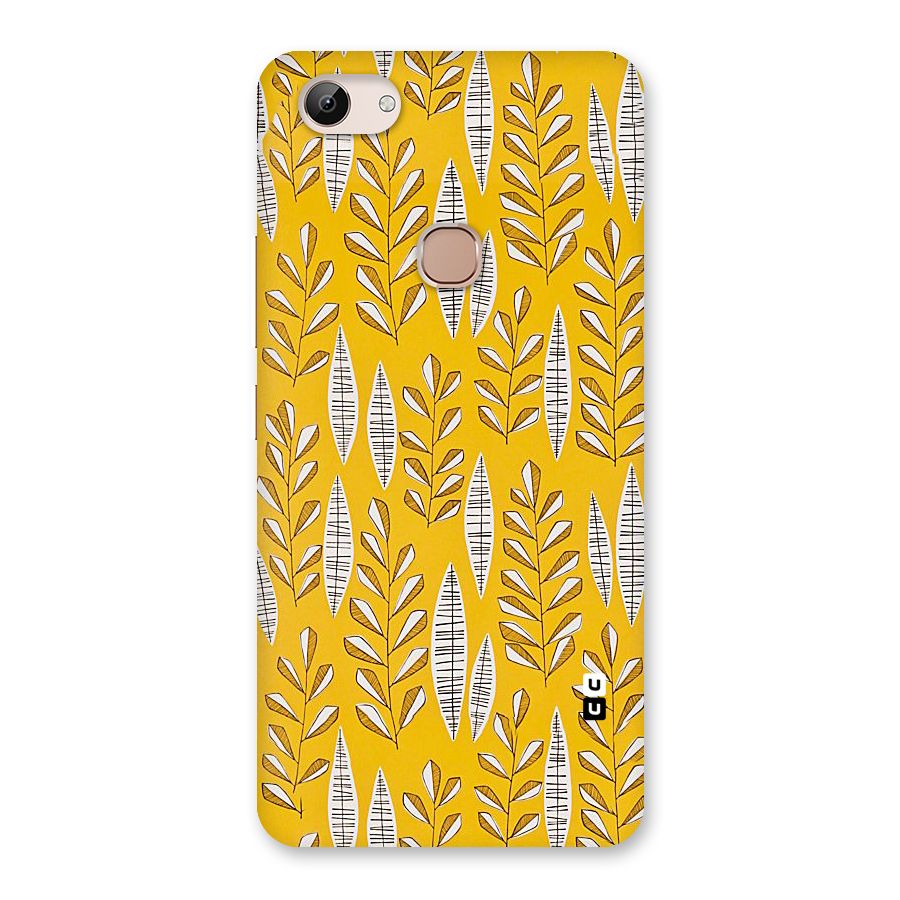 Yellow Leaf Pattern Back Case for Vivo Y83