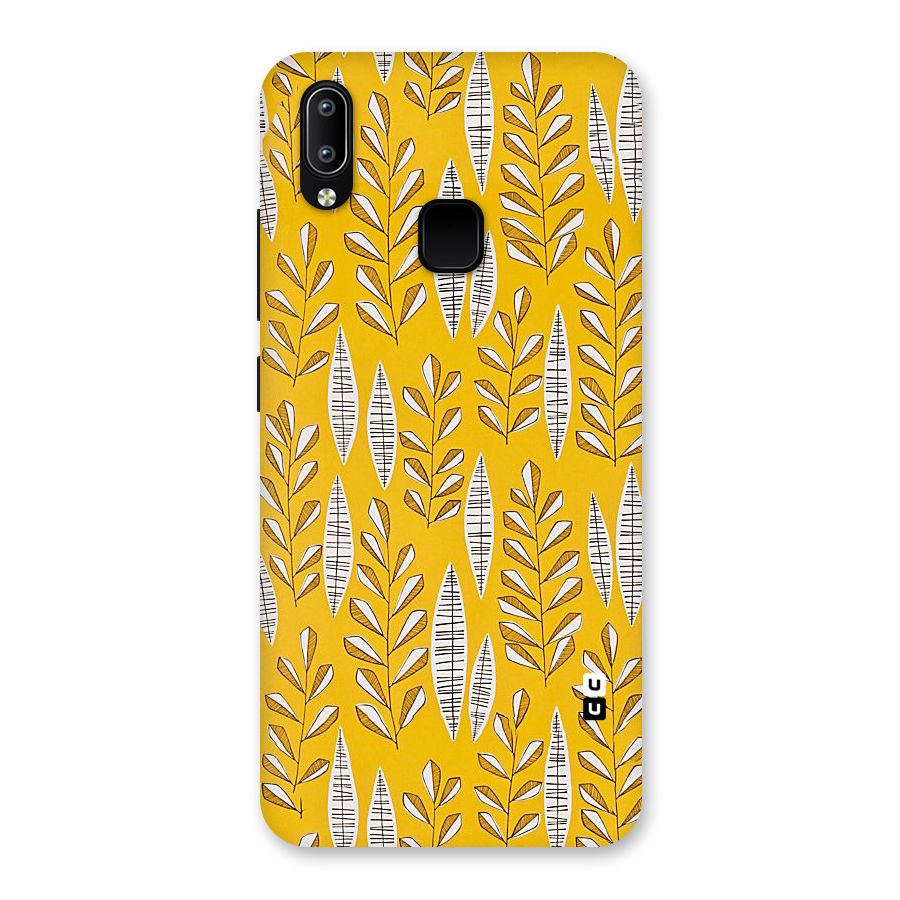 Yellow Leaf Pattern Back Case for Vivo Y93