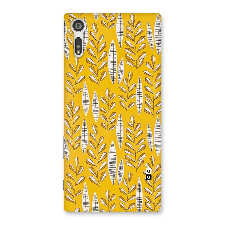 Yellow Leaf Pattern Back Case for Xperia XZ