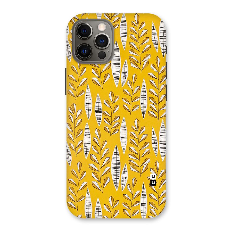 Yellow Leaf Pattern Back Case for iPhone 12 Pro