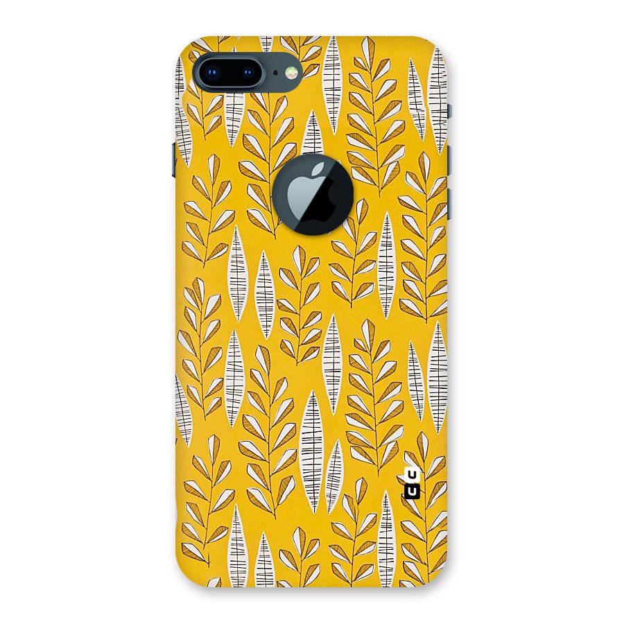Yellow Leaf Pattern Back Case for iPhone 7 Plus Logo Cut