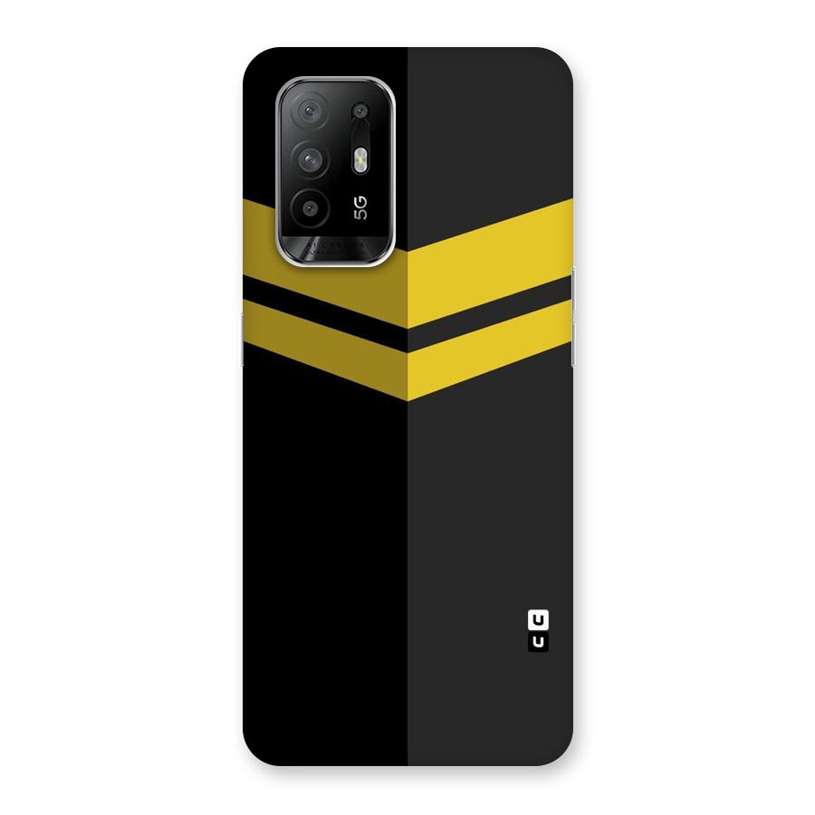 Yellow Lines Back Case for Oppo F19 Pro Plus 5G