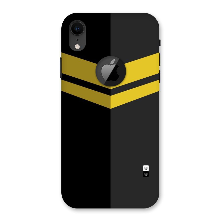 Yellow Lines Back Case for iPhone XR Logo Cut