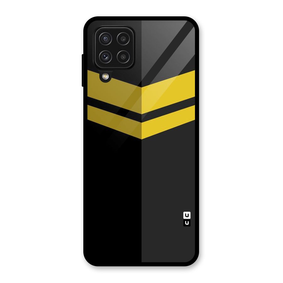 Yellow Lines Glass Back Case for Galaxy A22 4G