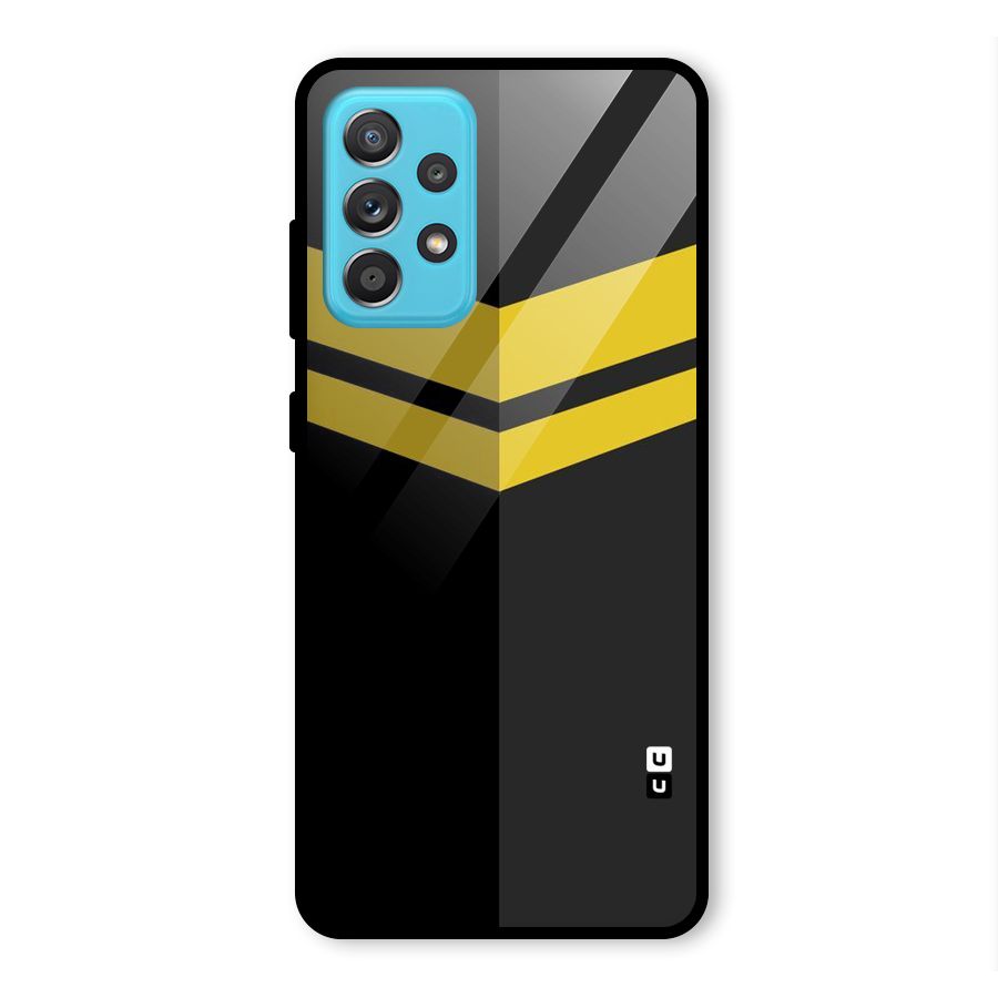 Yellow Lines Glass Back Case for Galaxy A52