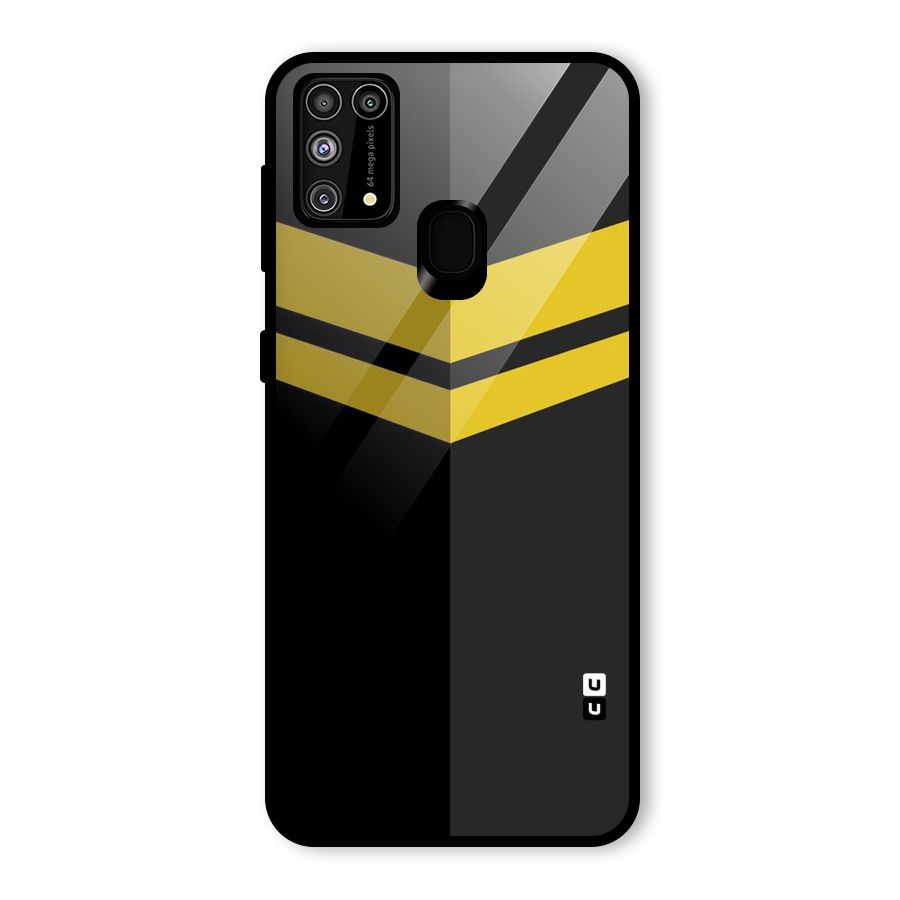 Yellow Lines Glass Back Case for Galaxy F41