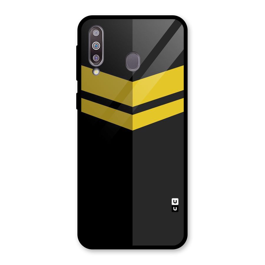 Yellow Lines Glass Back Case for Galaxy M30