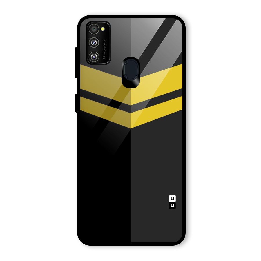 Yellow Lines Glass Back Case for Galaxy M30s