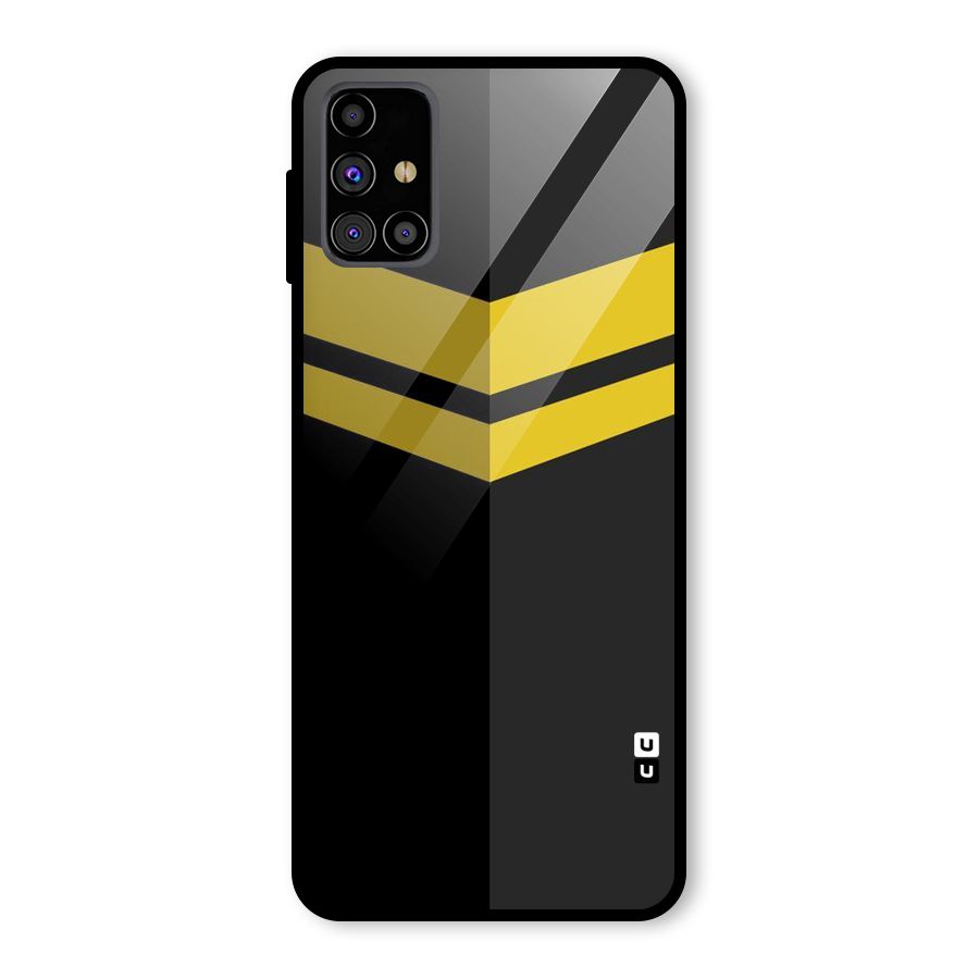 Yellow Lines Glass Back Case for Galaxy M31s