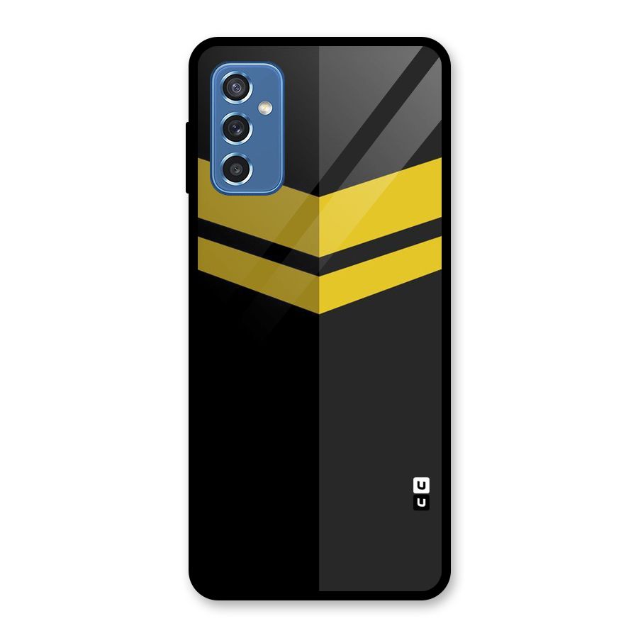 Yellow Lines Glass Back Case for Galaxy M52 5G