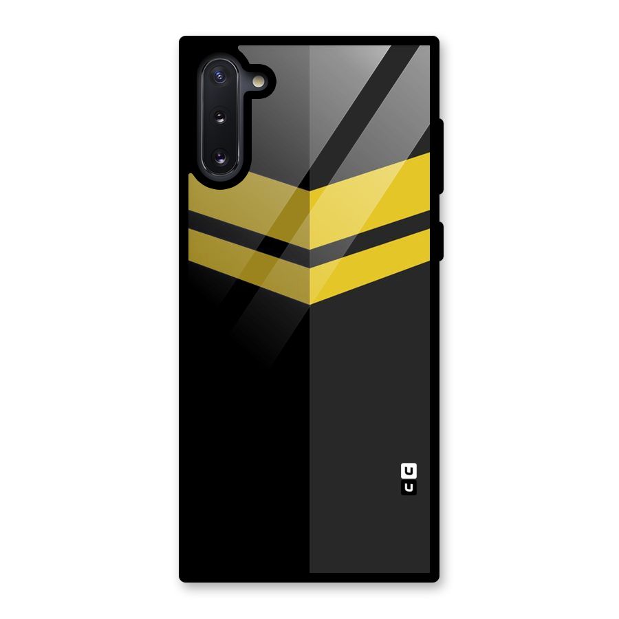 Yellow Lines Glass Back Case for Galaxy Note 10