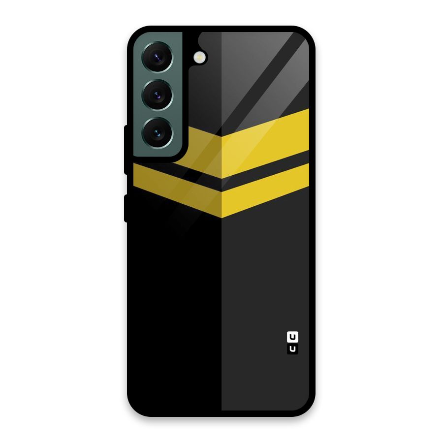 Yellow Lines Glass Back Case for Galaxy S22 5G