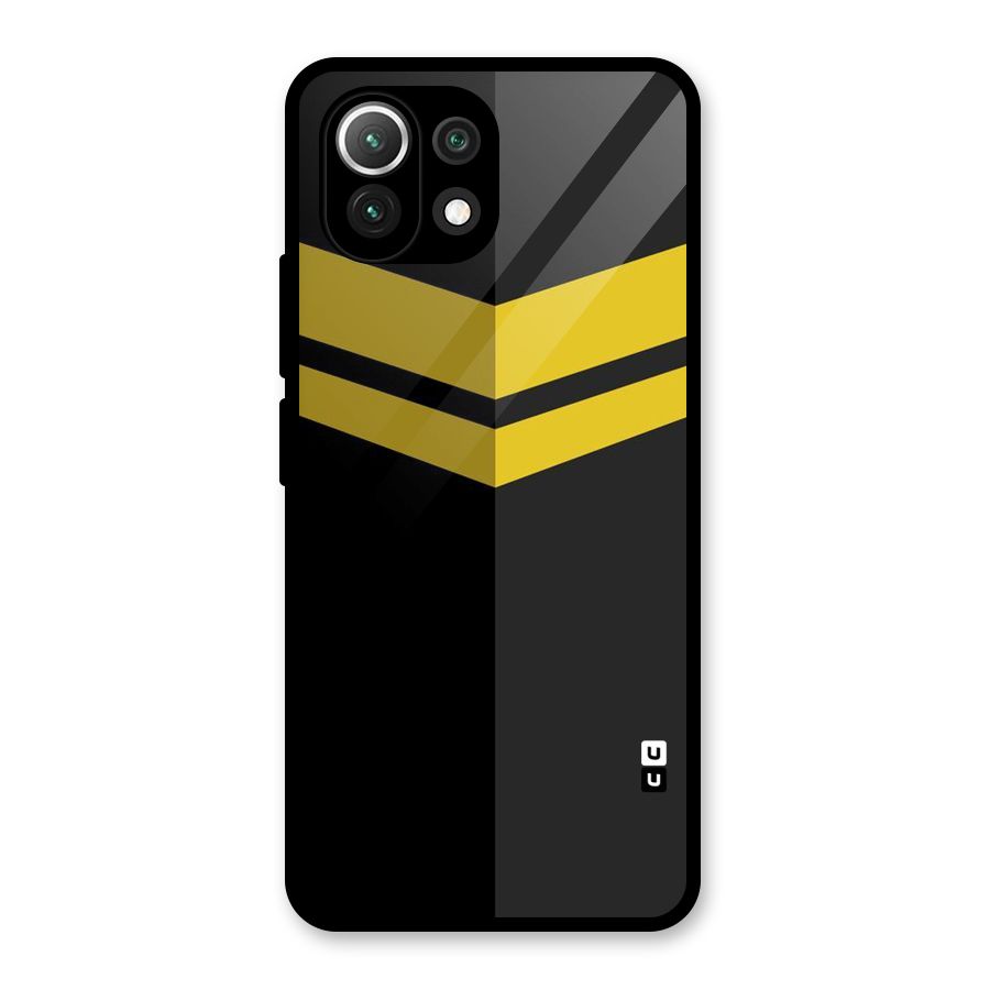 Yellow Lines Glass Back Case for Mi 11 Lite NE 5G