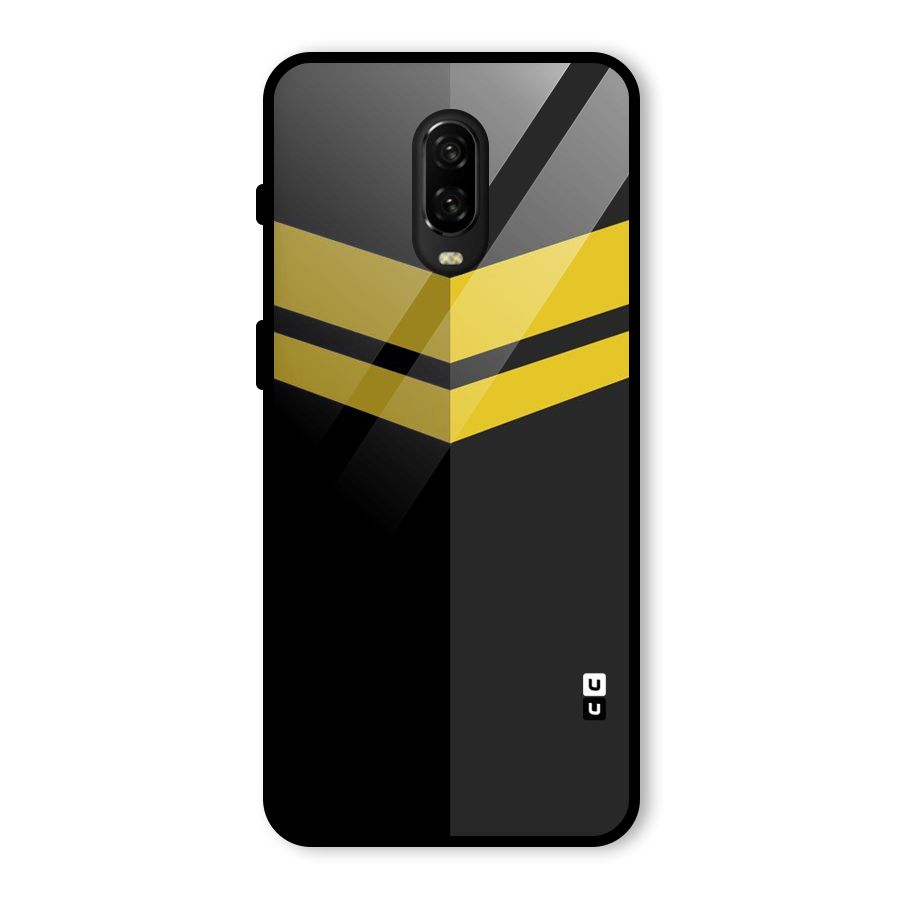 Yellow Lines Glass Back Case for OnePlus 6T