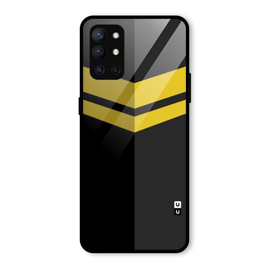 Yellow Lines Glass Back Case for OnePlus 9R