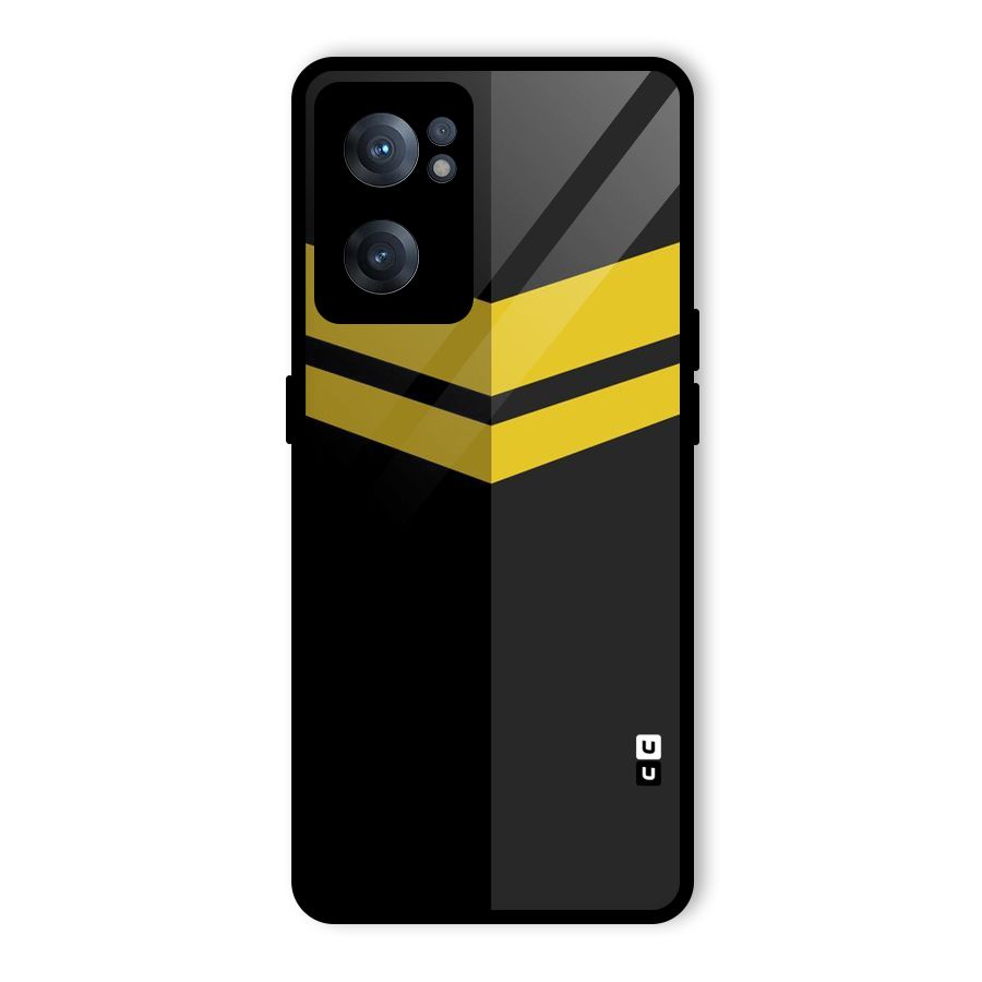 Yellow Lines Glass Back Case for OnePlus Nord CE 2 5G