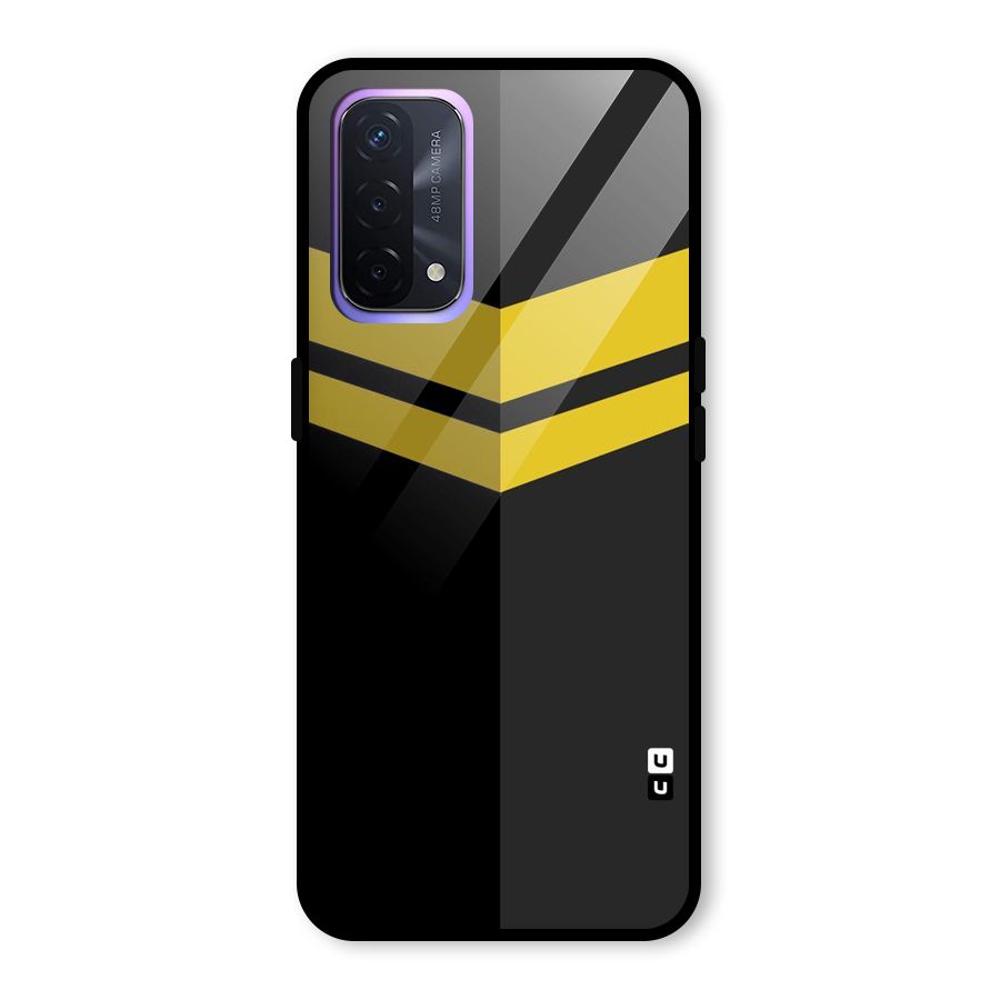 Yellow Lines Glass Back Case for Oppo A74 5G