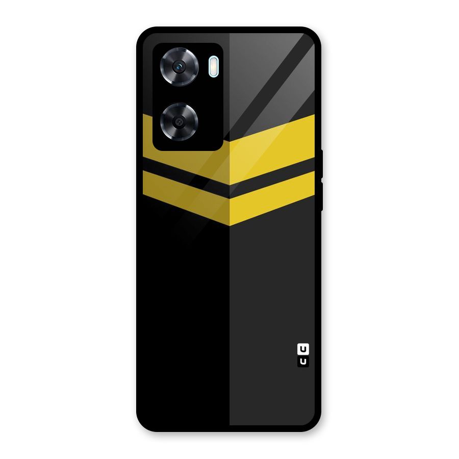 Yellow Lines Glass Back Case for Oppo A77