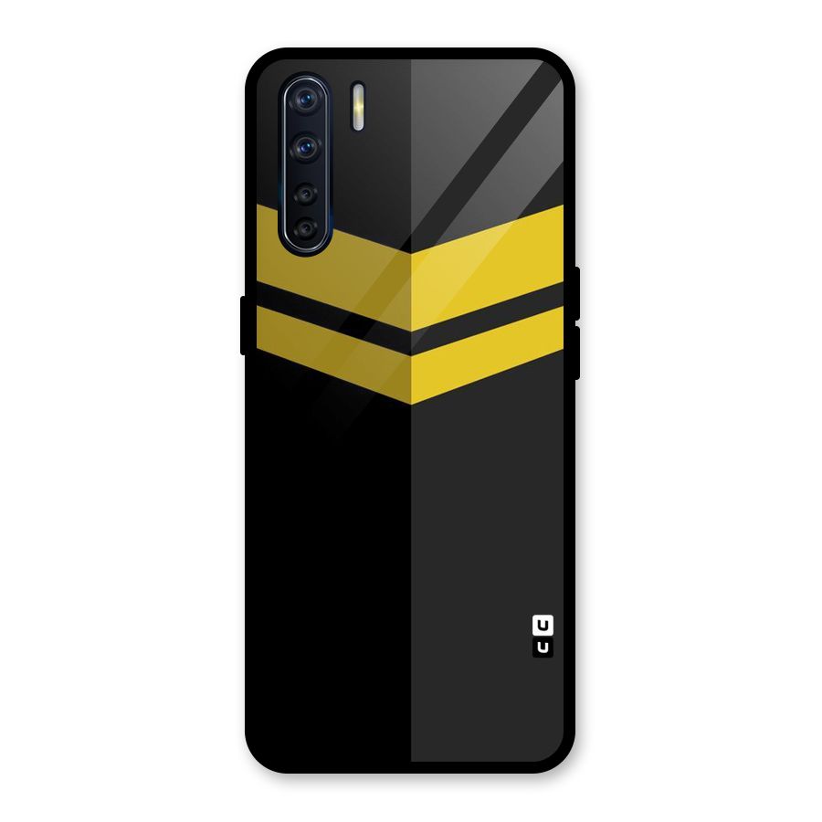 Yellow Lines Glass Back Case for Oppo F15