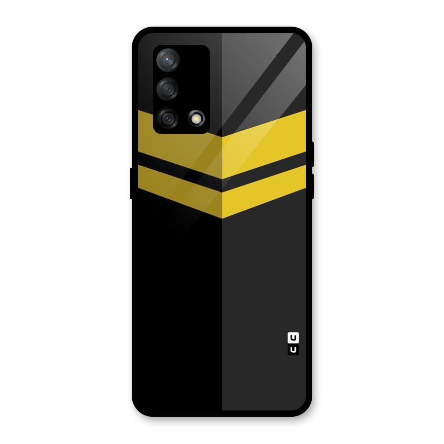 Yellow Lines Glass Back Case for Oppo F19