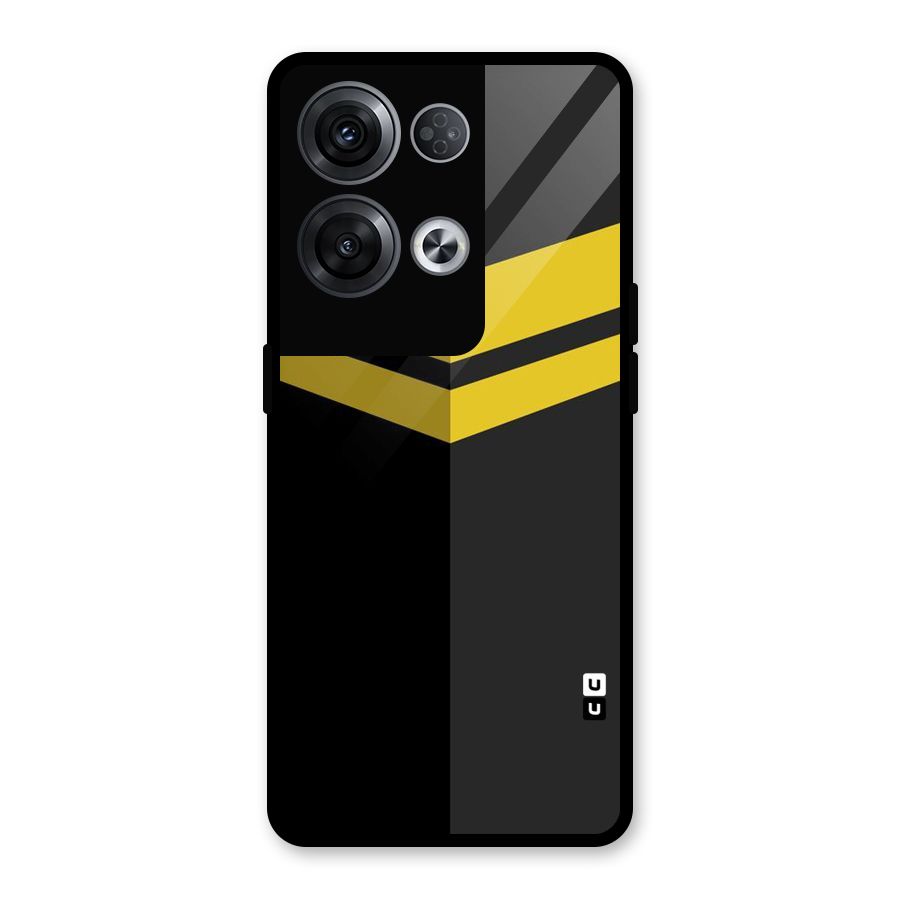 Yellow Lines Glass Back Case for Oppo Reno8 Pro 5G
