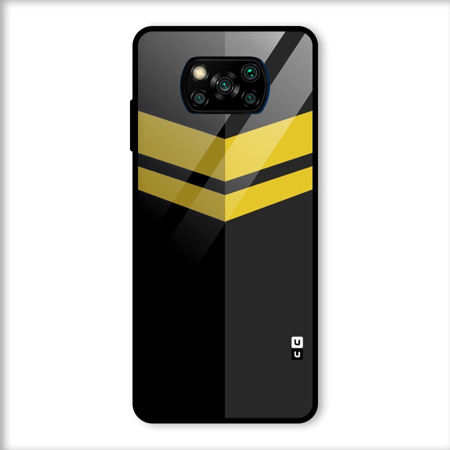 Yellow Lines Glass Back Case for Poco X3
