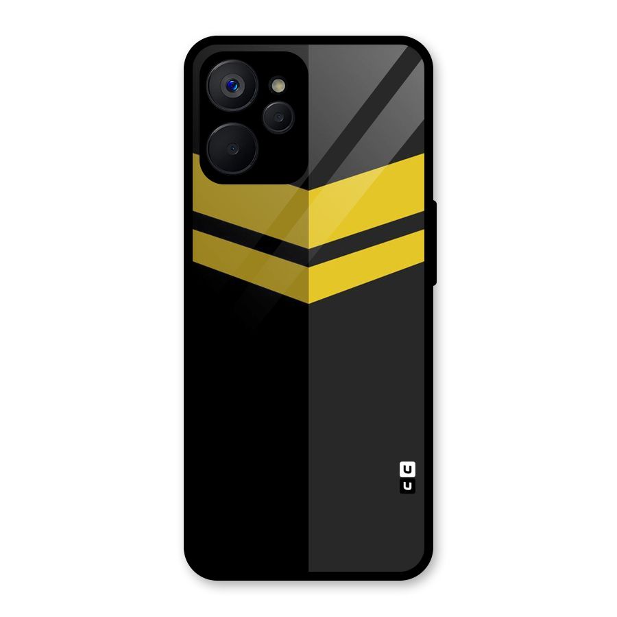 Yellow Lines Glass Back Case for Realme 9i 5G