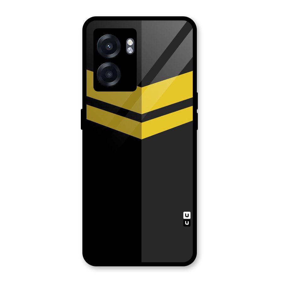 Yellow Lines Glass Back Case for Realme Narzo 50 5G
