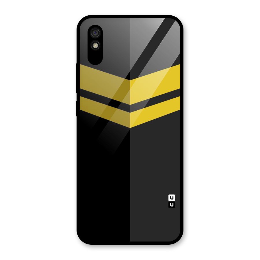 Yellow Lines Glass Back Case for Redmi 9A