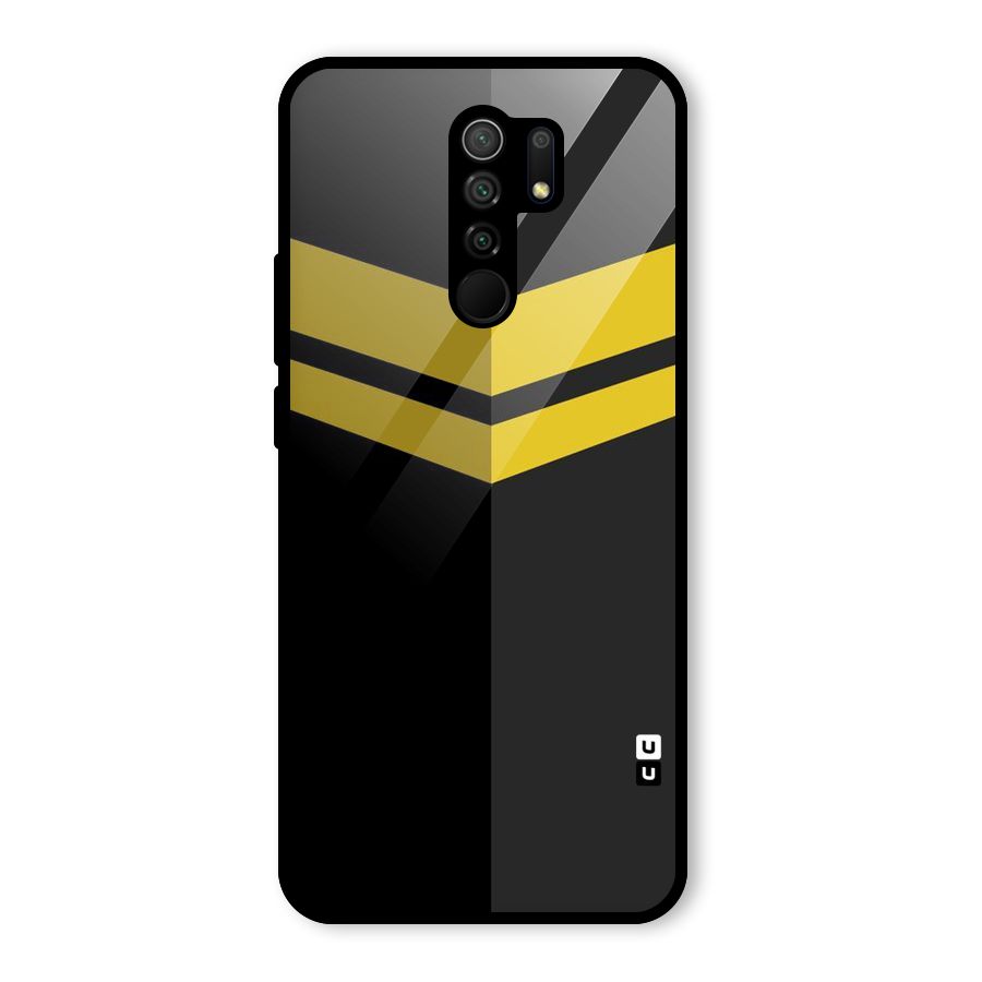 Yellow Lines Glass Back Case for Redmi 9 Prime