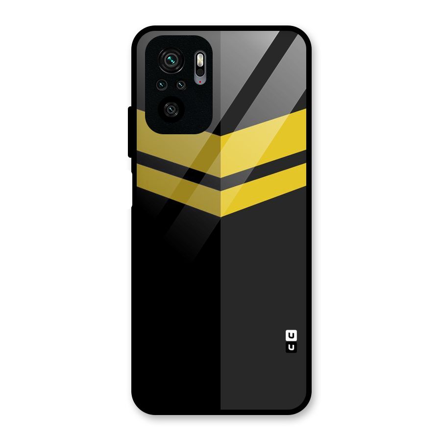 Yellow Lines Glass Back Case for Redmi Note 11 SE